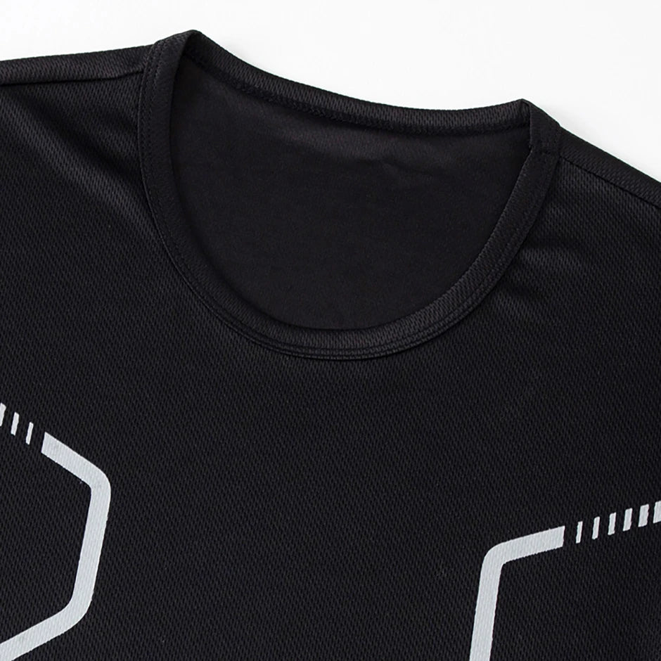 1/3 Piece Men's Four Season Printed Short Sleeved Sports Fitness Quick Drying Comfortable Plus Size Youth Casual Basic Top