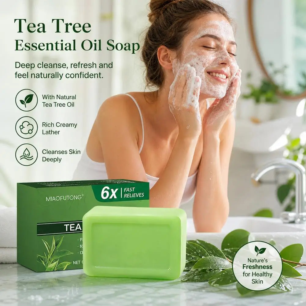 Gentle Exfoliating Bar Soap,Tea Tree Oil Soap For Body Skin Cleaning,Moisturizes Face And Body Natural Soaps Cleansing Bar Soap