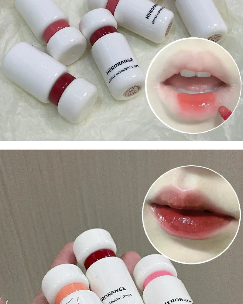Herorange Glossy Lip Gloss Hydrating Watery Plump Lips Long Lasting for Autumn Winter