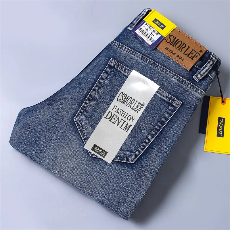 Mens Jeans Slim Fit Straight Leg Denim Pants For Men Retro Casual Style Premium Quality