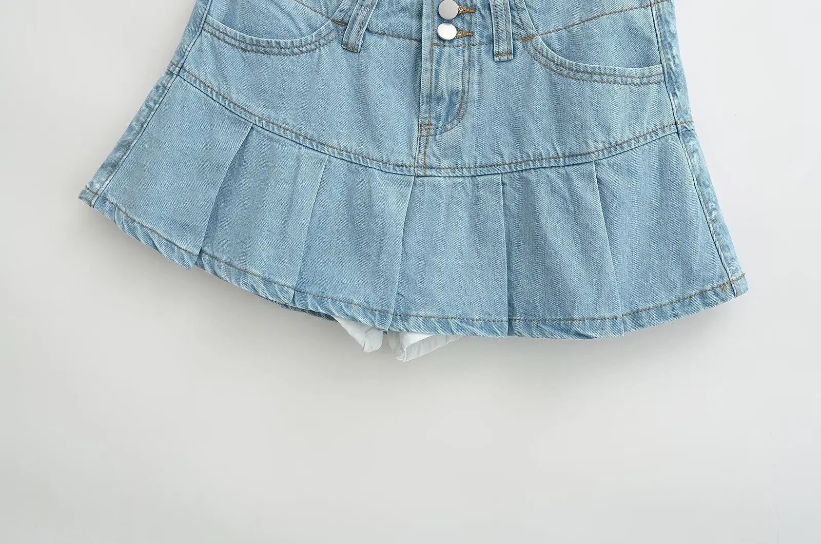 4 colors 2025 Y2K Low Waist Pleated Mini Skirt American Retro Women Package Hips Ruffles Short Skater Skirts With Shorts lining