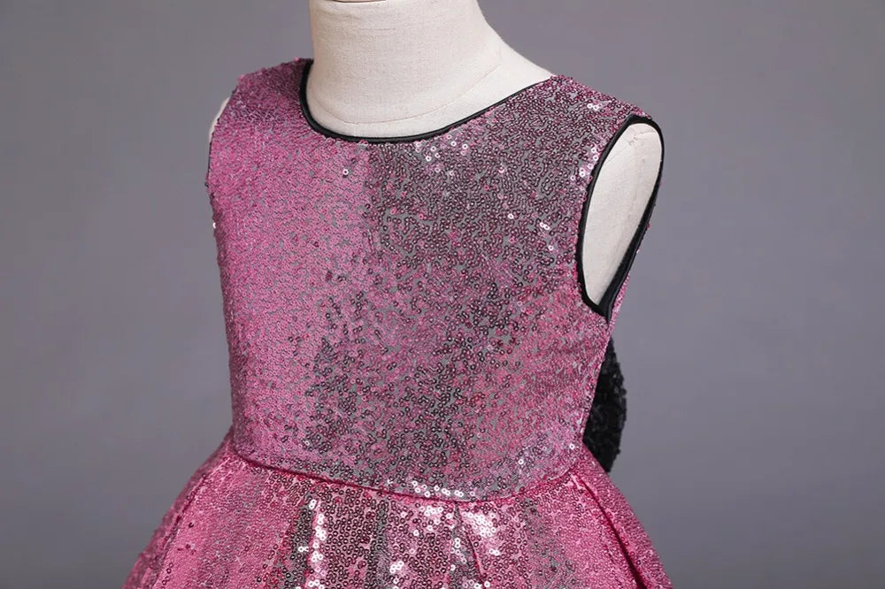 4-10 years Girls Dress Summer Baby Girls Flower sequins Dress High quality Party Princess Dress Kids Cotton Party girls Clothing