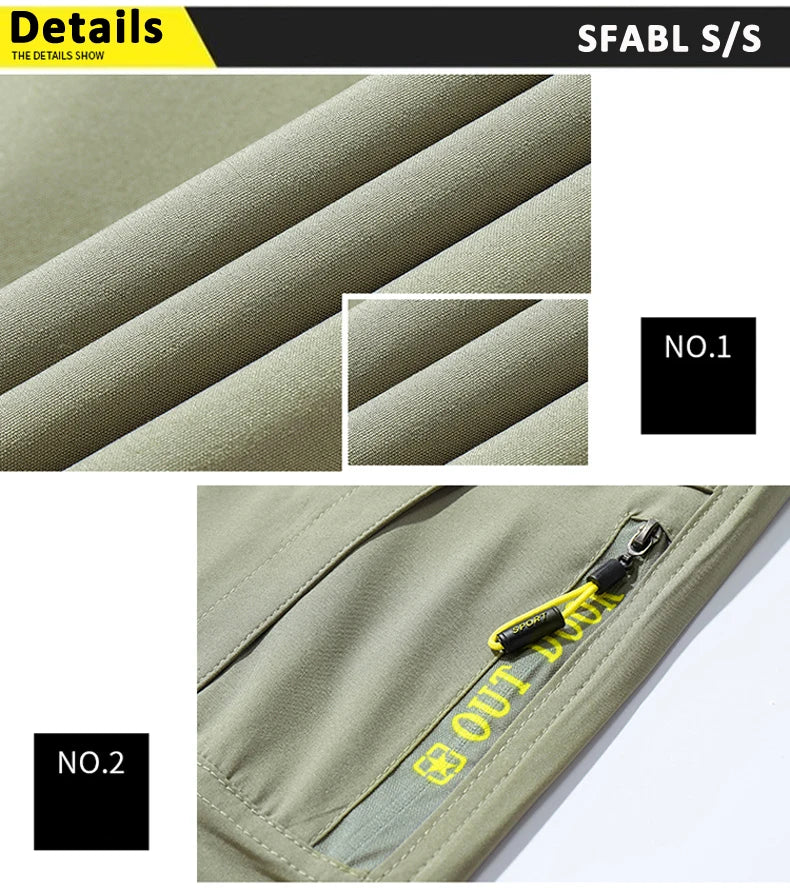 Thin Summer Stretch Pants with Zipper Pockets Quick Dry Hiking Camping Trousers Men Gym Fitness Jogging Running Sports Pants Men