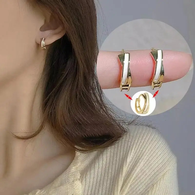 Korean Fashion Zircon Drop Earrings For Women'S Jewelry 2026 Trending New Luxury Women'S'S Geometric Hoop Earrings Pendientes Gifts