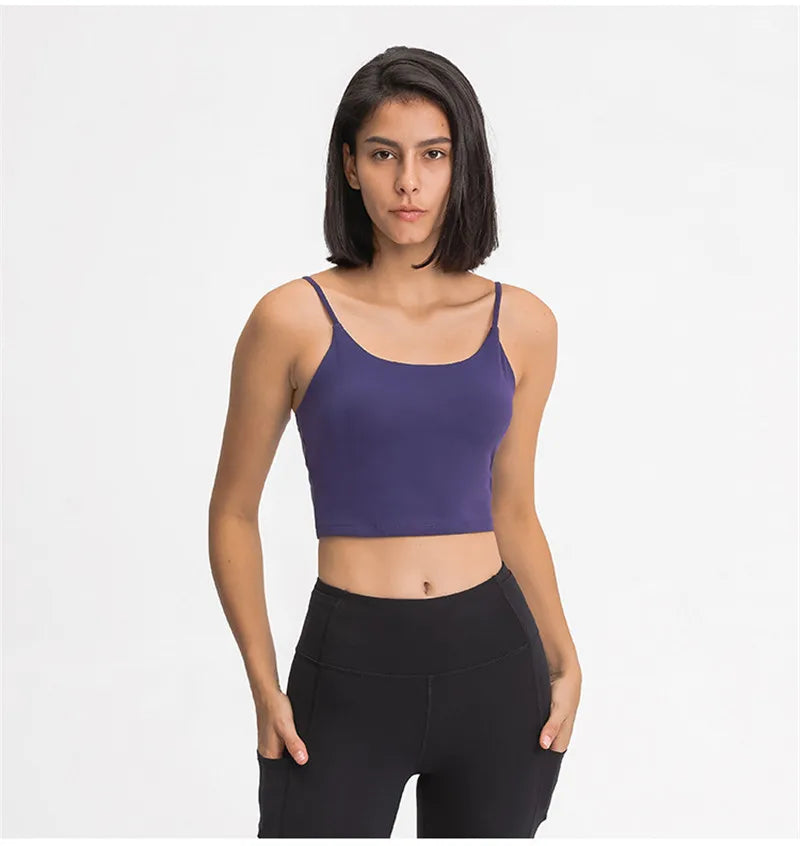 Solid Color Women Sports Bra Comprehensive Training Shockproof Halter Soft Sports Fitness Top Gym Yoga Chest Pad Comprehensive
