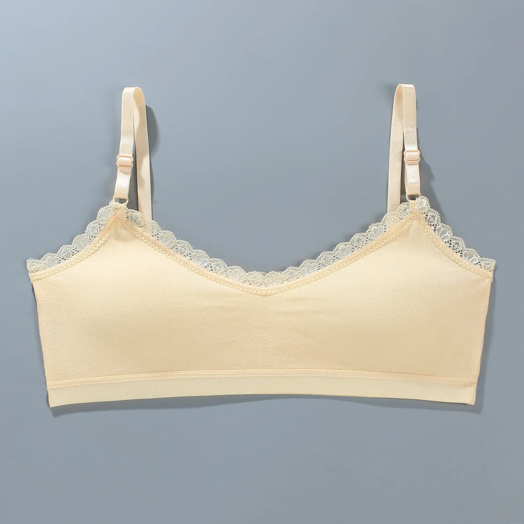 1/3PCS Girls Lace Bras Children Breathable Underwear Kids Tube Tops Soft Cotton-padded Teens Youth Girls Washable Bras Camisoles