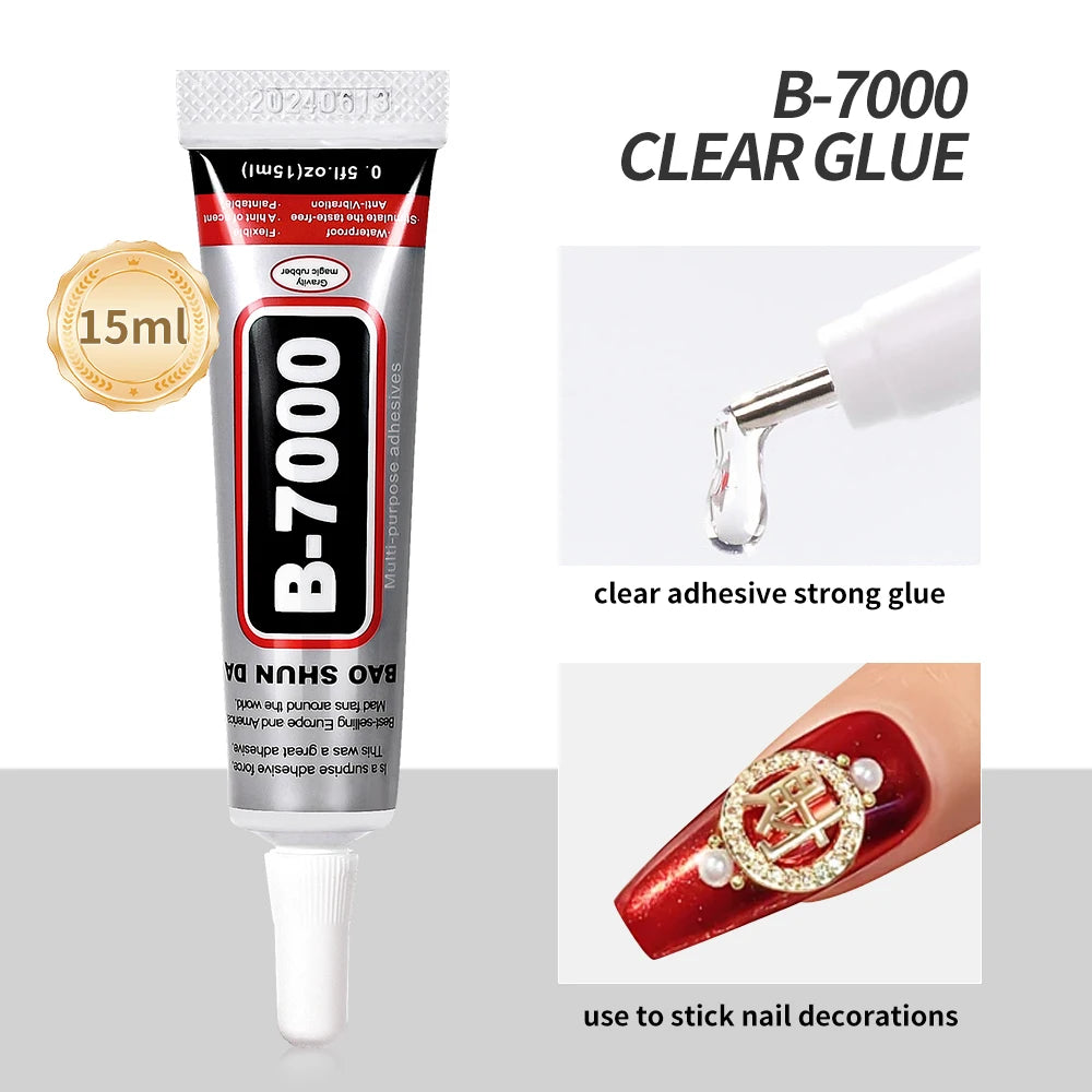 15ML 0.5OZ Strong Nail Glue Gel Professional Fast Drying Glue with Remover for Fake Acrylic Nails & Press on Nails Glue Tools *&