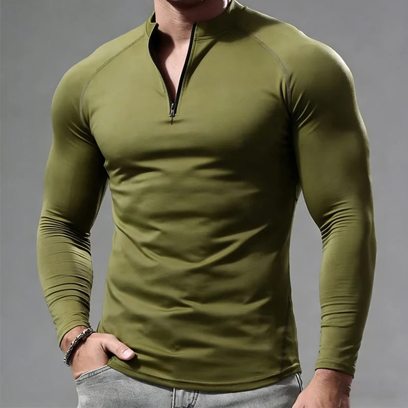 Men's Long Sleeve Compression T-Shirt - Stretchable Athletic Tee