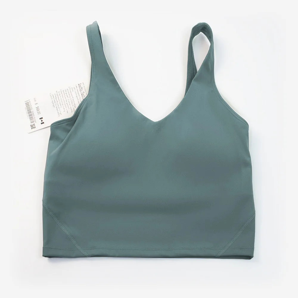 Lulu Flora Women's Yoga Sports Bra - U-Shaped Back Quick Dry Nylon