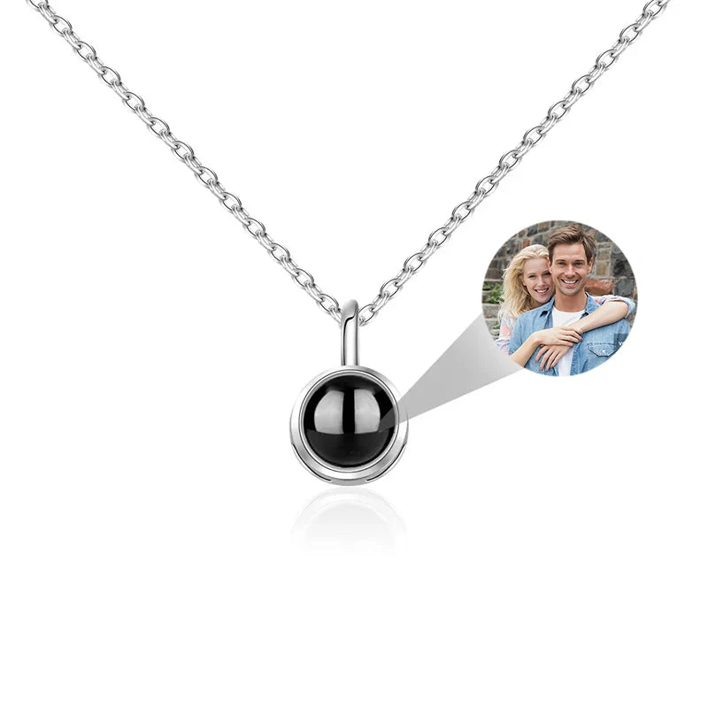 Custom Photo Necklace Projection Necklace With Picture I Love You 100 Languages Personalized Necklace Jewelry Gifts For Women'S