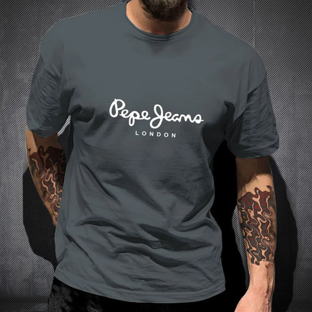 Pepe Jeans London Logo Men's T-Shirt - 100% Cotton Short Sleeve