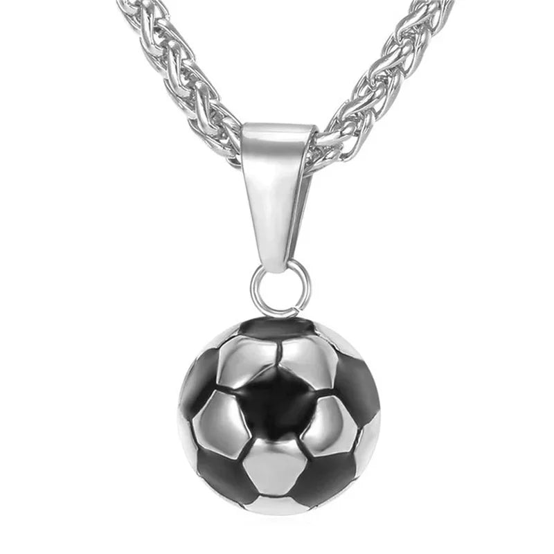 Sports Product Football Necklace With Stainless Steel Chain Necklace Football Boy'S Necklace For Men