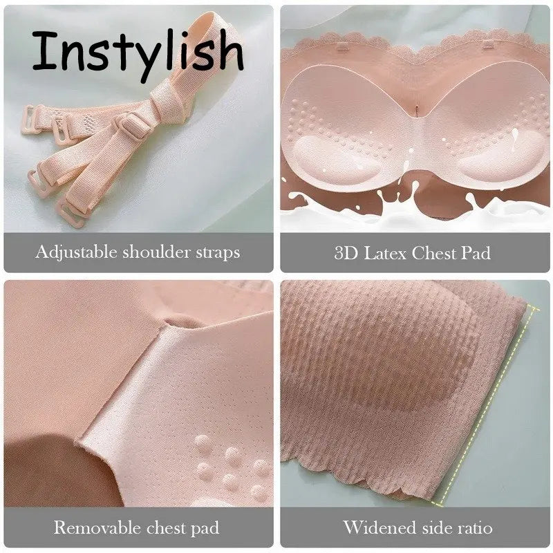 Sexy Invisible Bra Tube Tops Strapless Bras Seamless Bralette Wireless Wedding Brassiere Push Up Underwear Women'S Lingerie