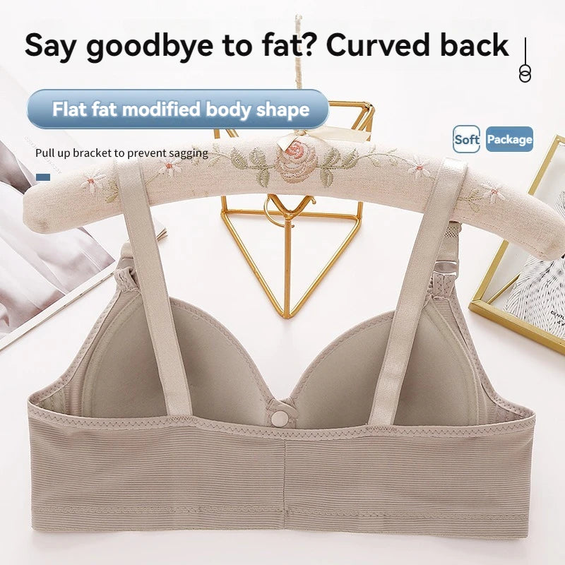 New Large Size Front Buckle Sexy Push Up Women'S'S Bra Adjustable Thin Cup Breathable Comfortable Middle-Aged Mom Ladies Underwear