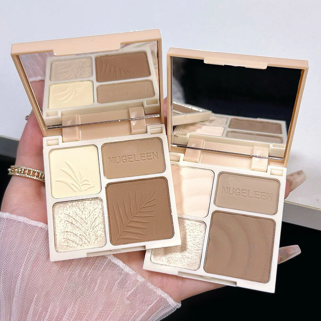 4 Colors Highlighter Contour 3D Facial Bronzer Cosmetic Brightening Beige Matte Highlights Palette Nose Shadow Powder Makeup
