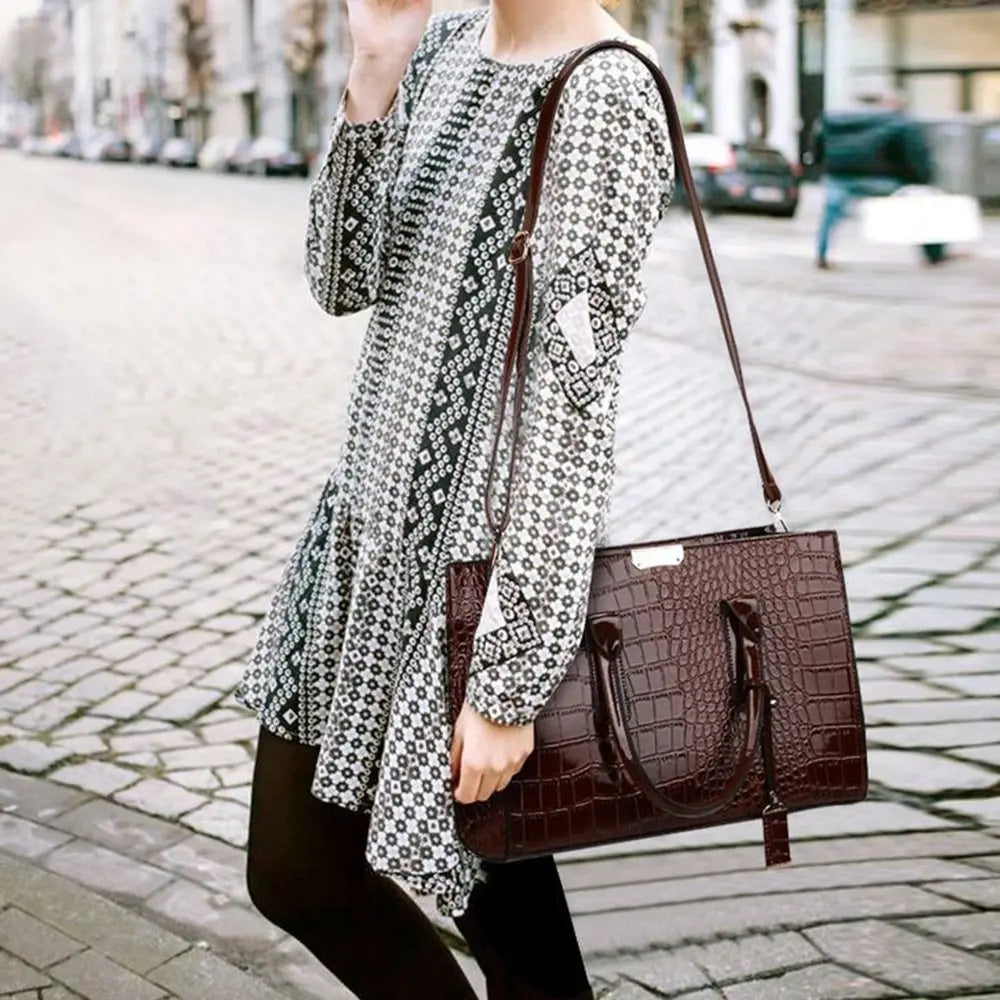 Fashion Crocodile Print Tote Bags Large Capacity Luxury Designer Crossbody Bags Adjustable Strap Single Shoulder Bag Gift