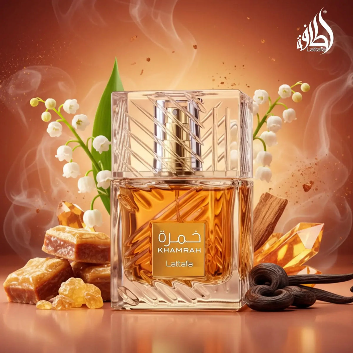 Lattafa Khamrah Eau De Parfum 100ml 3.4oz Unisex Long Lasting Perfume Vanilla Warm Spicy Amber Cinnamon Arabian Fragrance Men Women Perfumes
