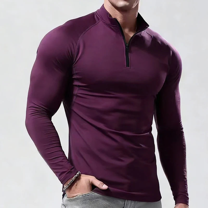 Men's Long Sleeve Compression T-Shirt - Stretchable Athletic Tee