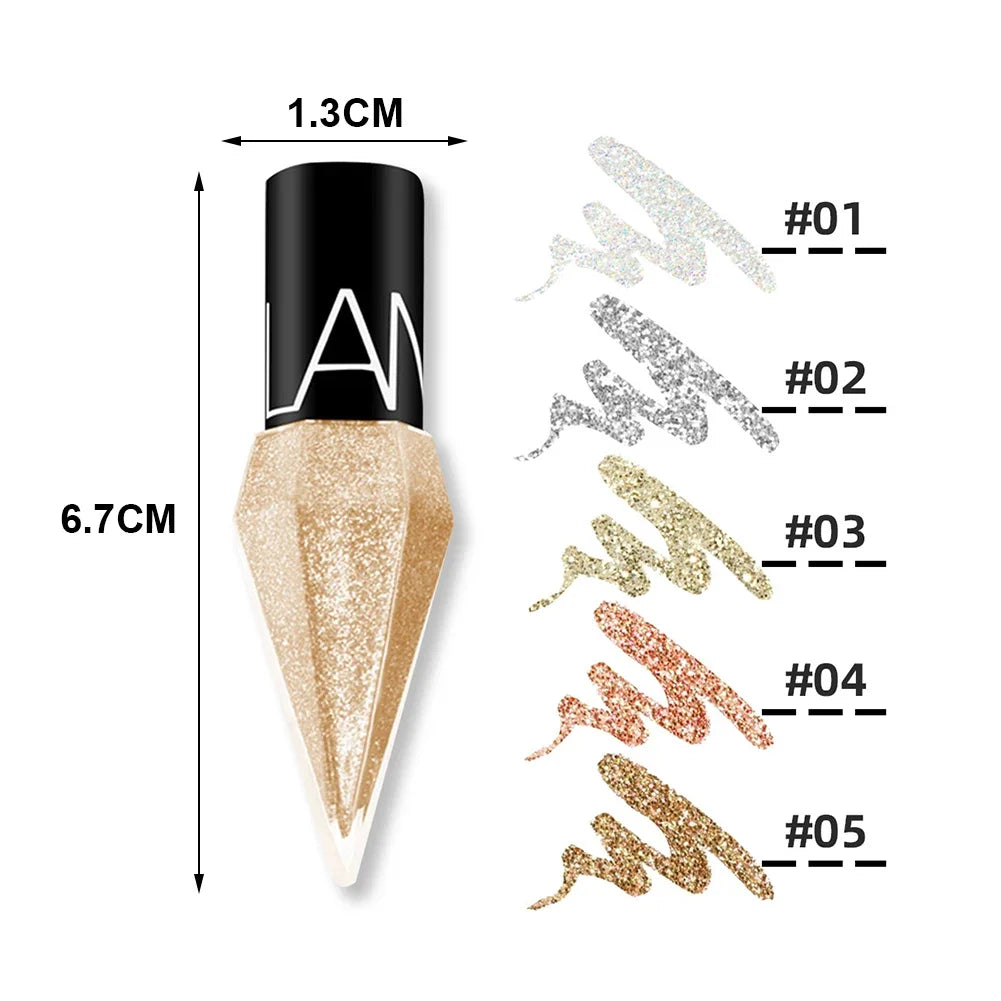 Liquid Eyeliner Professional Shiny Eye Liners Cosmetics for Women Pigment Silver Rose Gold Color Liquid Glitter Eyeliner