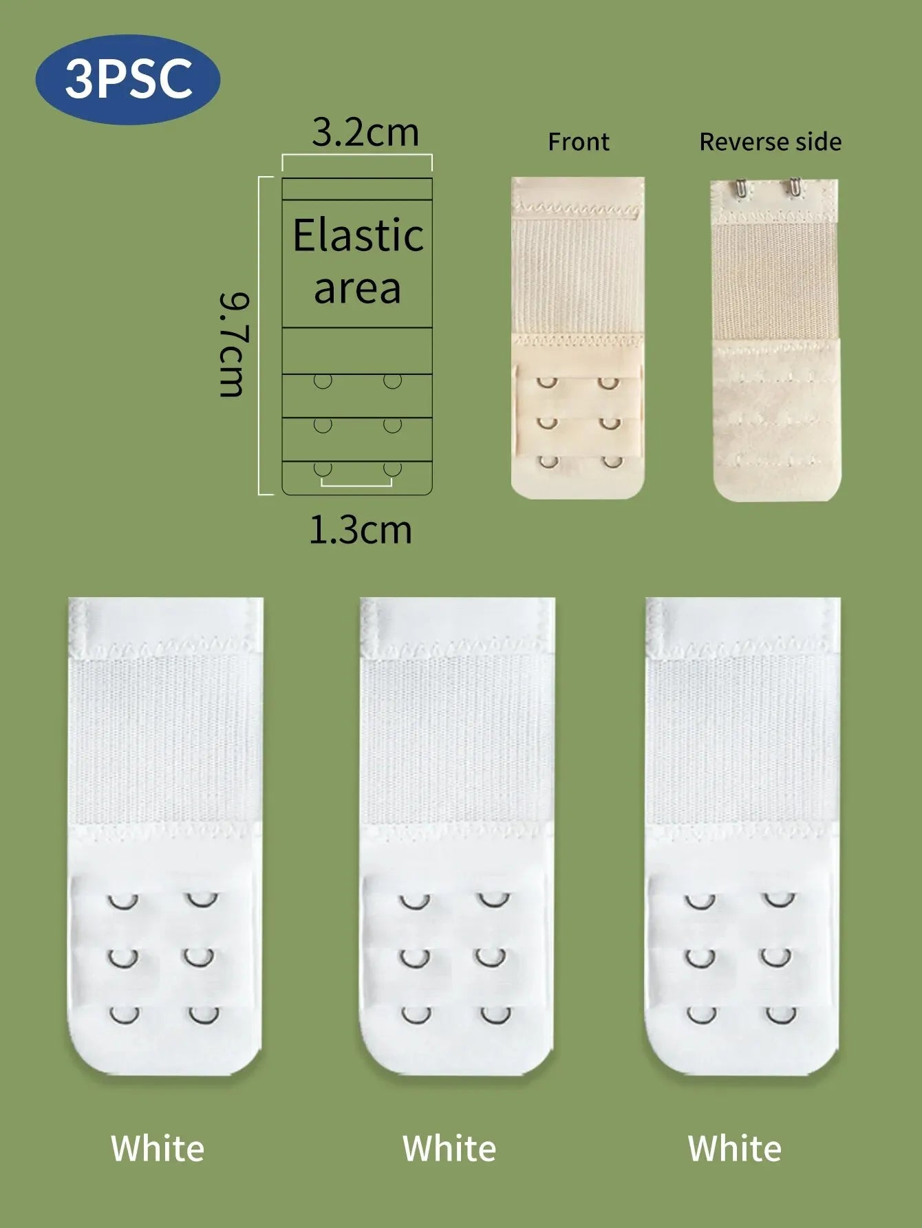 Bra Strap Extensions 3 Piece Set With 3 Rows 2 Hook Elastic Comfort For Women Elegant Adjustable Durable