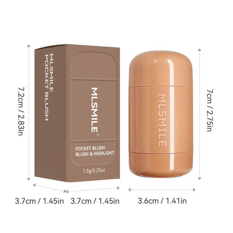 Mlsmile Pocket Stick 6 Colors Natural Highlight Brightening Portable Lip And Cheek Dual-Use Blush Cream 2025 New