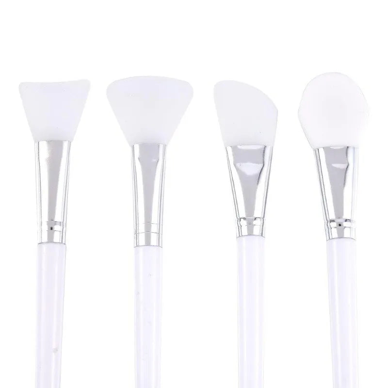 4Pcs/Set White Makeup Silicone Facial Mask Brush Professional Mud Cream Brushes Diy Skin Care Foundation Cosmetic Beauty Tool