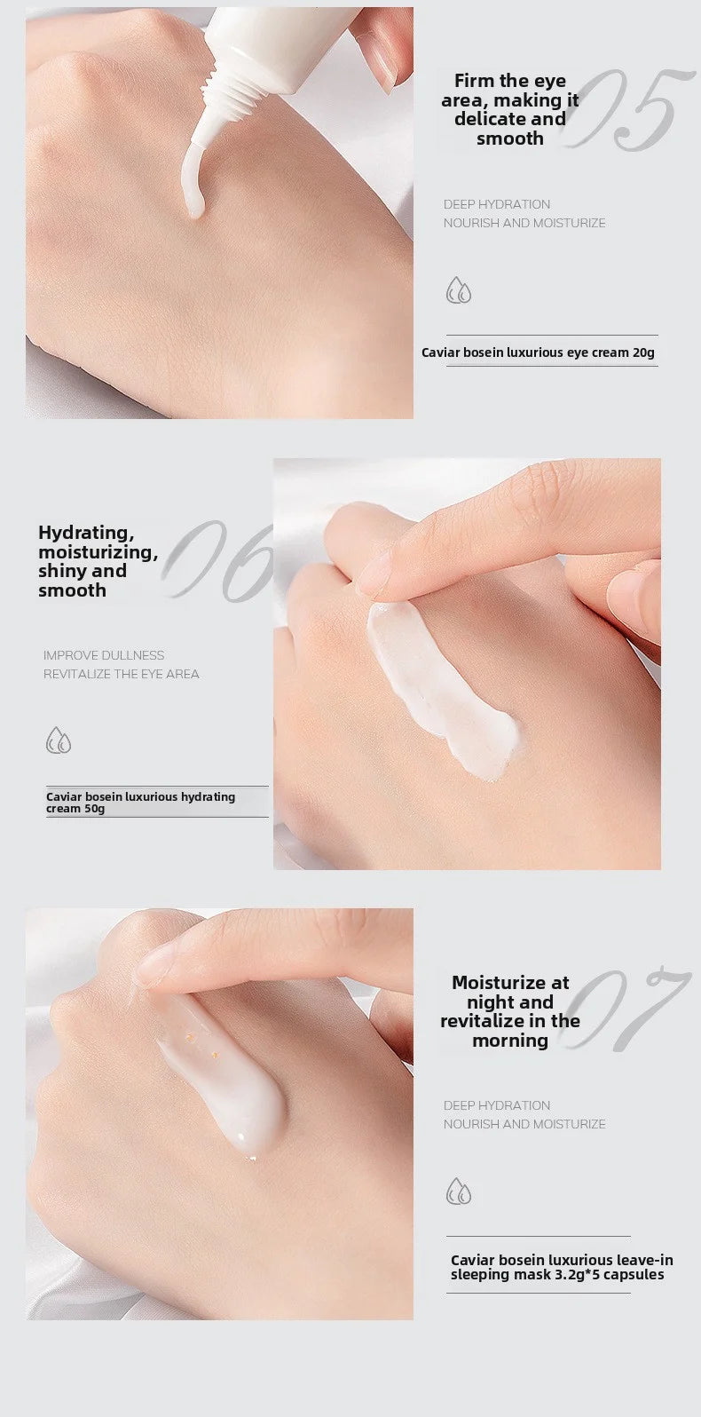 Caviar Pro-Xylane skincare 15-piece set  Reduces Fine Lines Repairs Skin Hydrates  Brightens Anti-Aging Firming Skincare