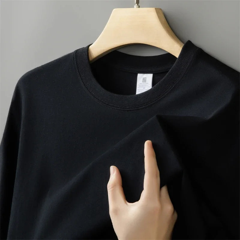 Men's Oversized Cotton T-Shirt - Short Sleeve Casual Crew Neck Top