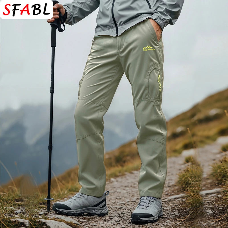 Summer Outdoor Sports Pants Men Women Hiking Camping Trousers Quick Dry Stretch Tactical Pants Lightweight Trekking Pants XL-5XL