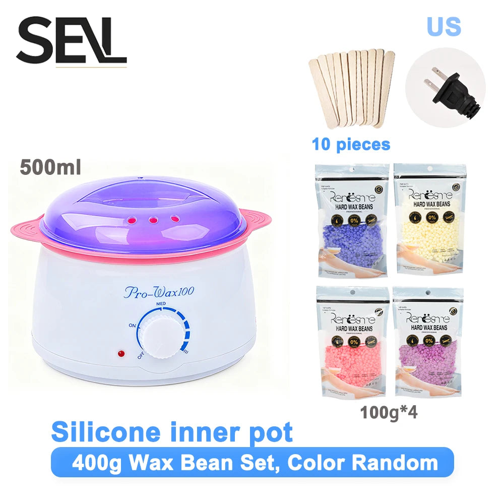 500ML Wax Heater with Wax Melting Pot Paraffin Heater Suitable for Full-Body Hair Removal for Men and Women USB Wax Warmer set