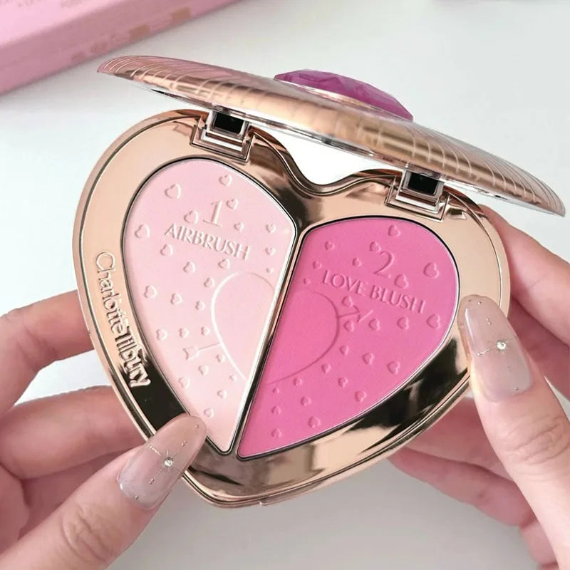 Charlotte Tilbury PILLOW TALK Series Soft Heart Double Color Powder Blusher Color Plate Hot Color Code First Love Sex on Fire