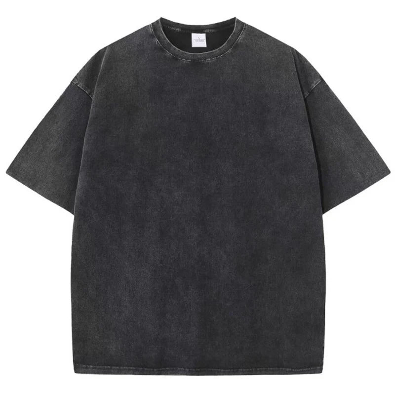 Unisex American Style Retro Heavyweight T Shirt, Oversized Washed Streetwear For Men And Women