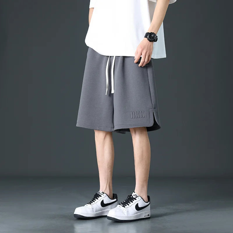 Loose Ice Silk Basketball Shorts Men's Summer Quick Dry Sport Mid-Pants American Breathable Casual Straight Loose Five-Quarter
