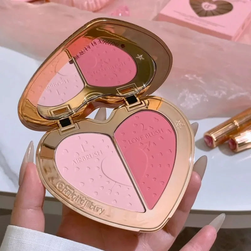 Charlotte Tilbury PILLOW TALK Series Soft Heart Double Color Powder Blusher Color Plate Hot Color Code First Love Sex on Fire
