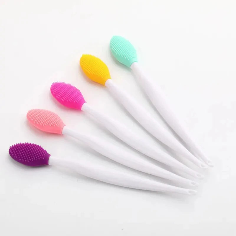 1/2PCS Face Silicone Brush Double-Sided Nose  Lip Face Clean cleansing stick Blackhead Removal Acne Makeup Brush