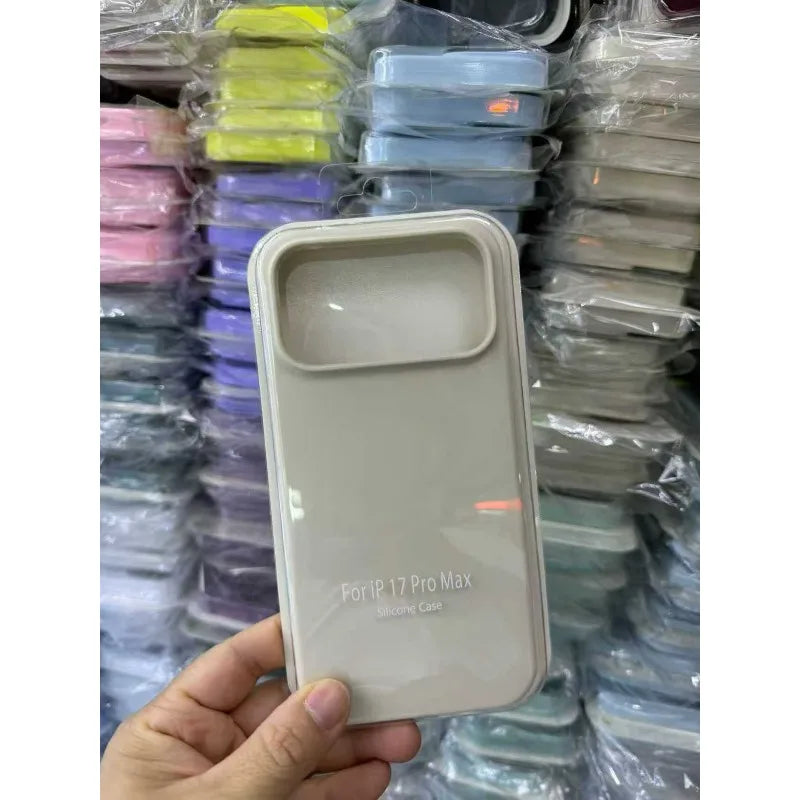 Official Liquid Silicone Skin Feel Case For IPhone 18 Pro Max 17 Pro Air Macaron Solid Candy Colour Color with Packet Box Cover
