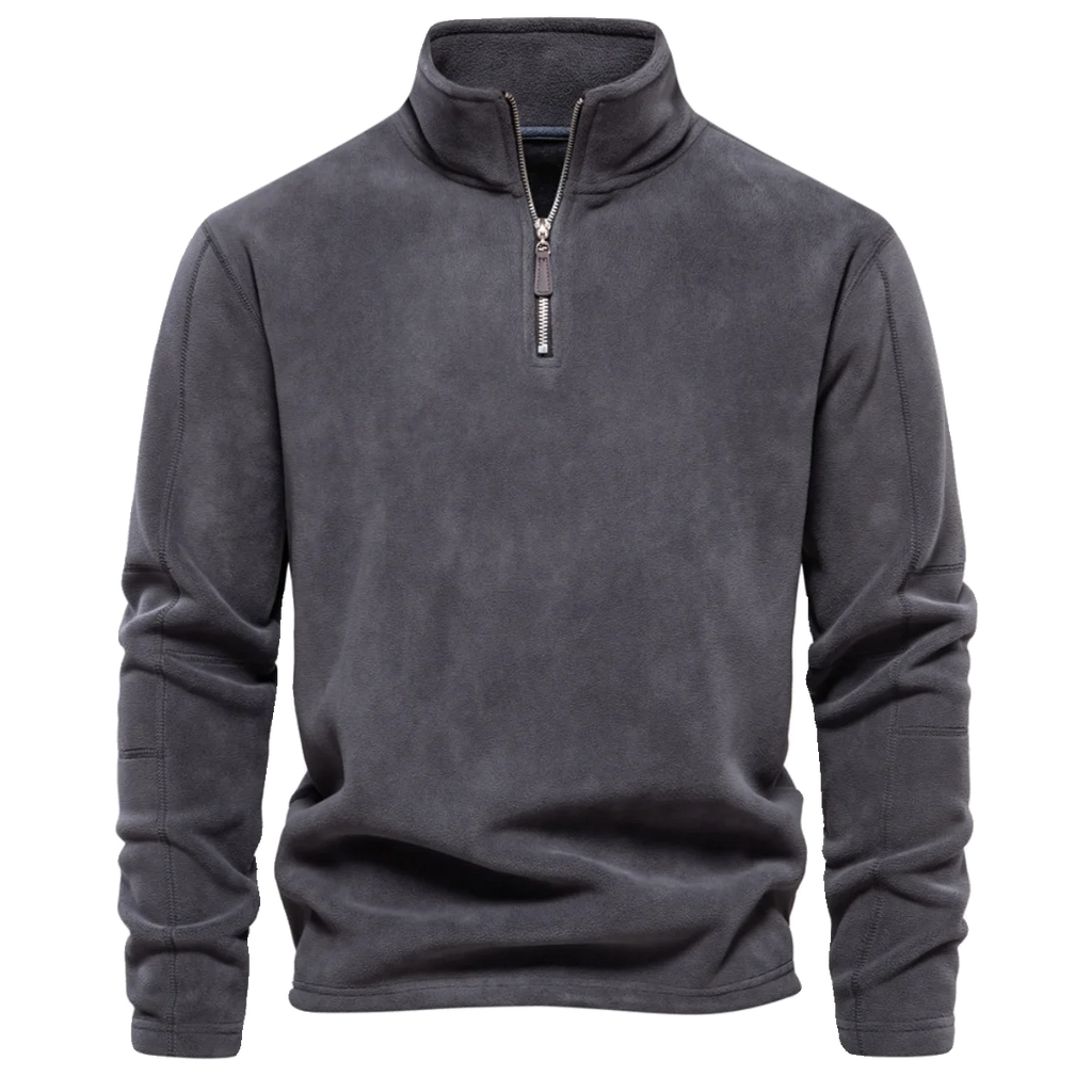 Men's Fleece Lined Hoodie Zip up Long Sleeve Stand Collar Versatile Winter Sweatshirt Business Casual Comfortable Polyester