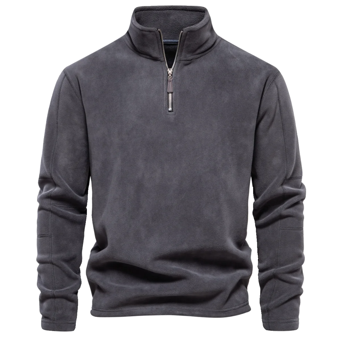 Men's Fleece Lined Hoodie Zip up Long Sleeve Stand Collar Versatile Winter Sweatshirt Business Casual Comfortable Polyester