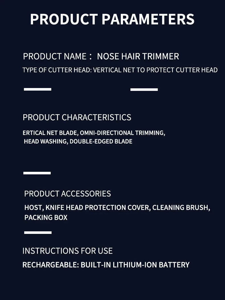 Mini Pocket Nose Hair Trimmer Painless Clipper Nose Ears Hair Eyebrow Waterproof Portable Trimmer For Men Women