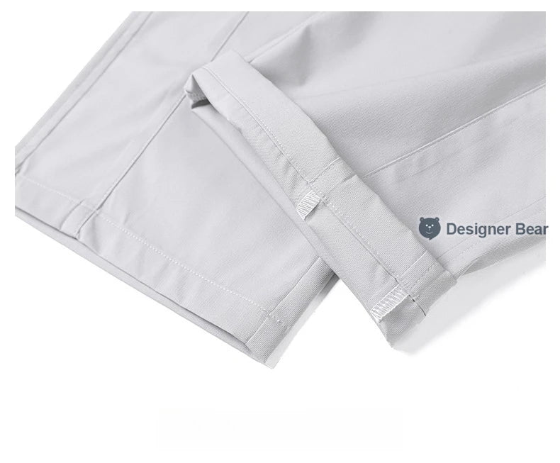 Brand Clothing Spring Summer Thin Men's Casual Straight Trousers Elastic Waist Outdoor Business Solid Color Long Pants Male