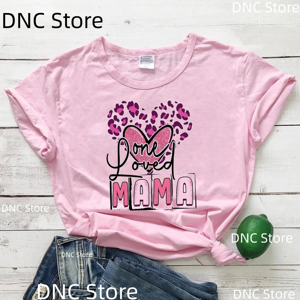 Mother Heart Women's T-Shirt - Casual Short Sleeve O-Neck Tee
