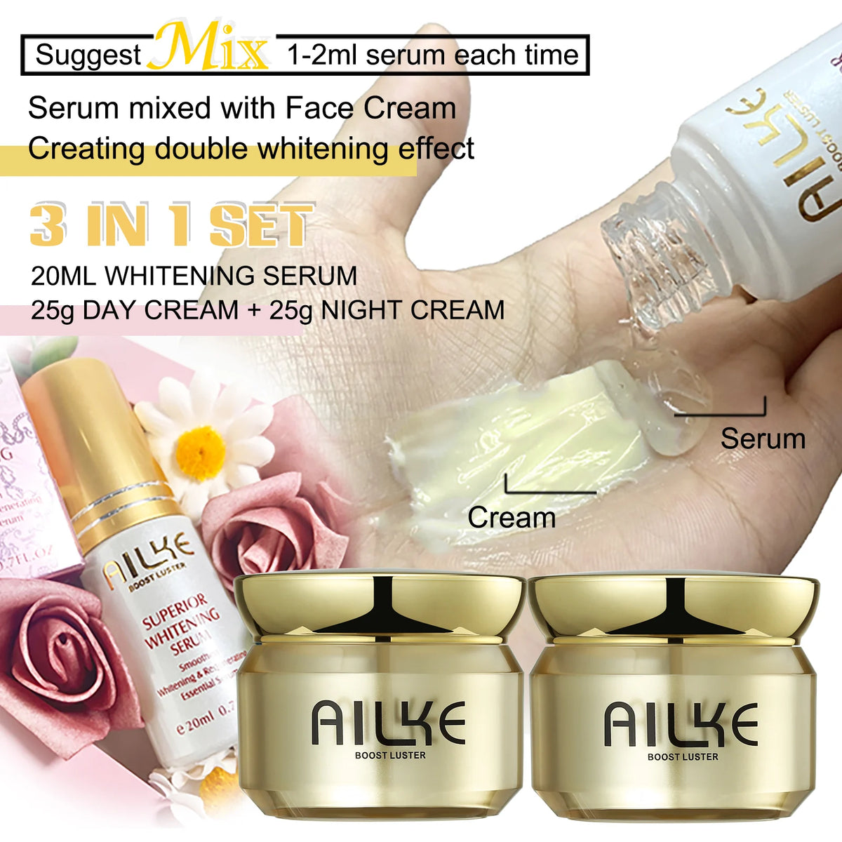 AILKE Whitening Facial Skin Care Set - Glutathione & Niacinamide