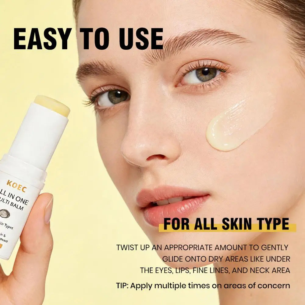 KOEC Multi Balm Stick Nourishing Smoothing Anti Wrinkle Hydrating Face Neck Local Repair Solid Skincare Stick Full Skin Type