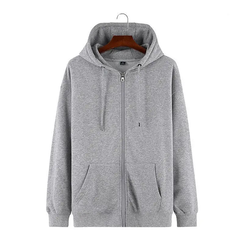Trendy Brand Burgundy Hooded Sweatshirt Spring and Autumn 2025 Men and Women Solid Color Zipper Cardigan Retro Top Men Ins Trend