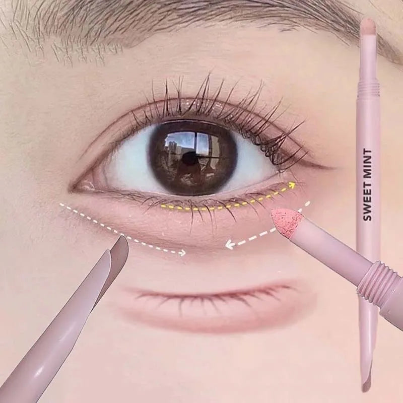 Double Headed Sickle Eyeliner Lying Silkworm Pen Waterproof Natural Glitter Eyeshadow Lying Silkworm Eyes Contour Shadow Make Up