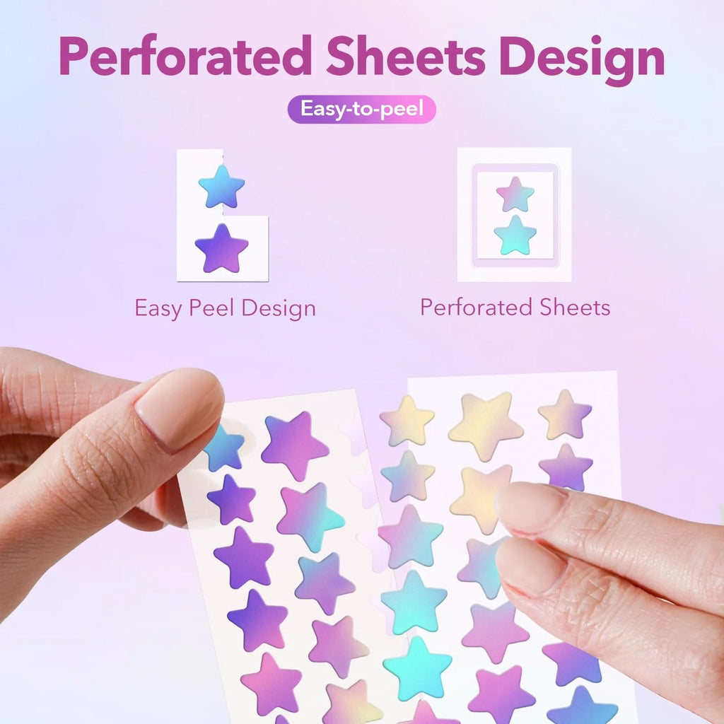 1680 Acne Patches - Gentle And Non-Irritating, Covers Acne And Blemishes - 280 Star Shape Multi-Color Concealer Patches Daily Fa
