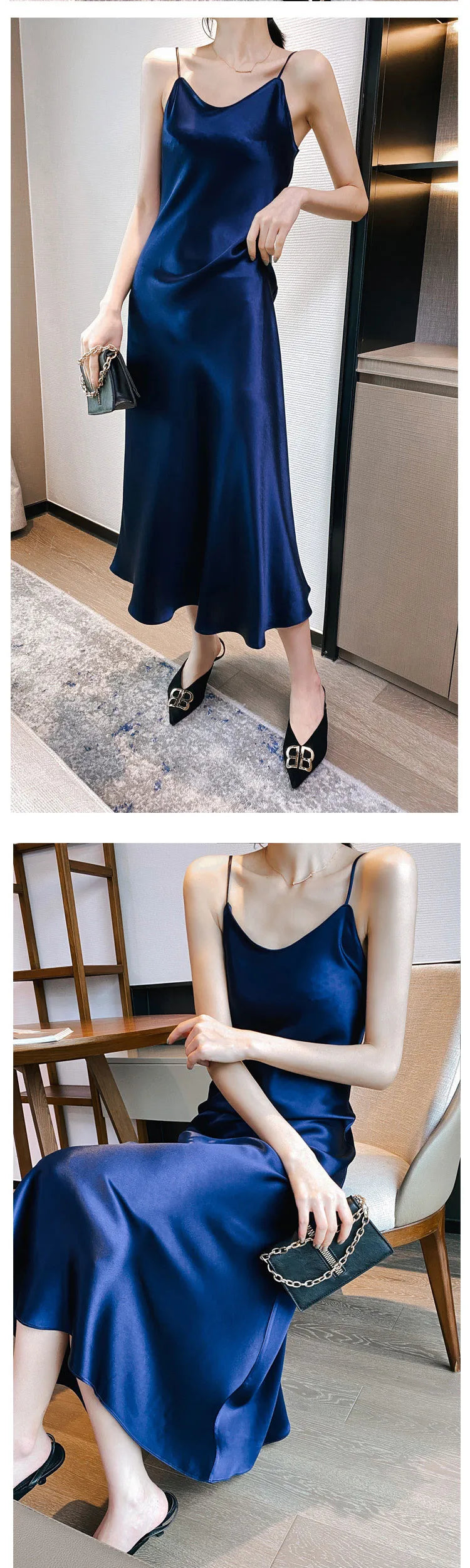 2026 fashion Sexy Satin Long Dress Summer Lady Acetate satin Party Dress High Waist Slim Female Retro Dress Red Pink robe femme