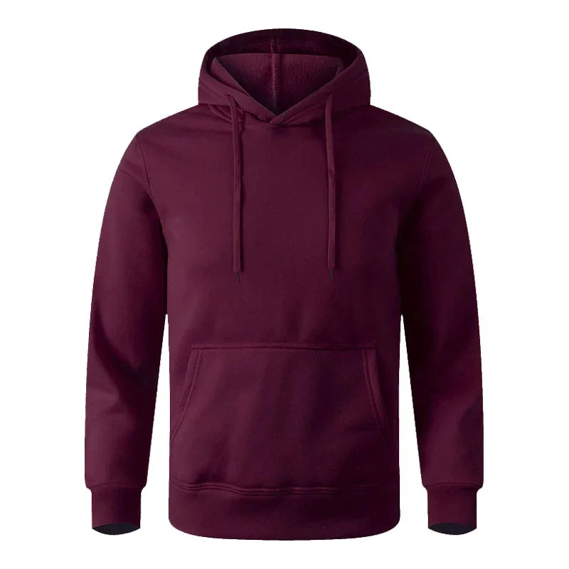 Unisex Fleece Hoodie - Casual Pullover Sweatshirt Black White