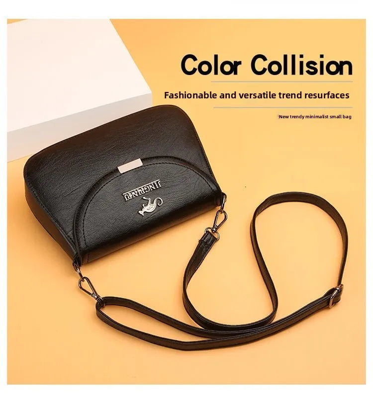 Retro Small Square Crossbody Purse Soft PU Leather Adjustable Strap Daily Work Travel Flip Cover Handbag Shoulder Bag for Women