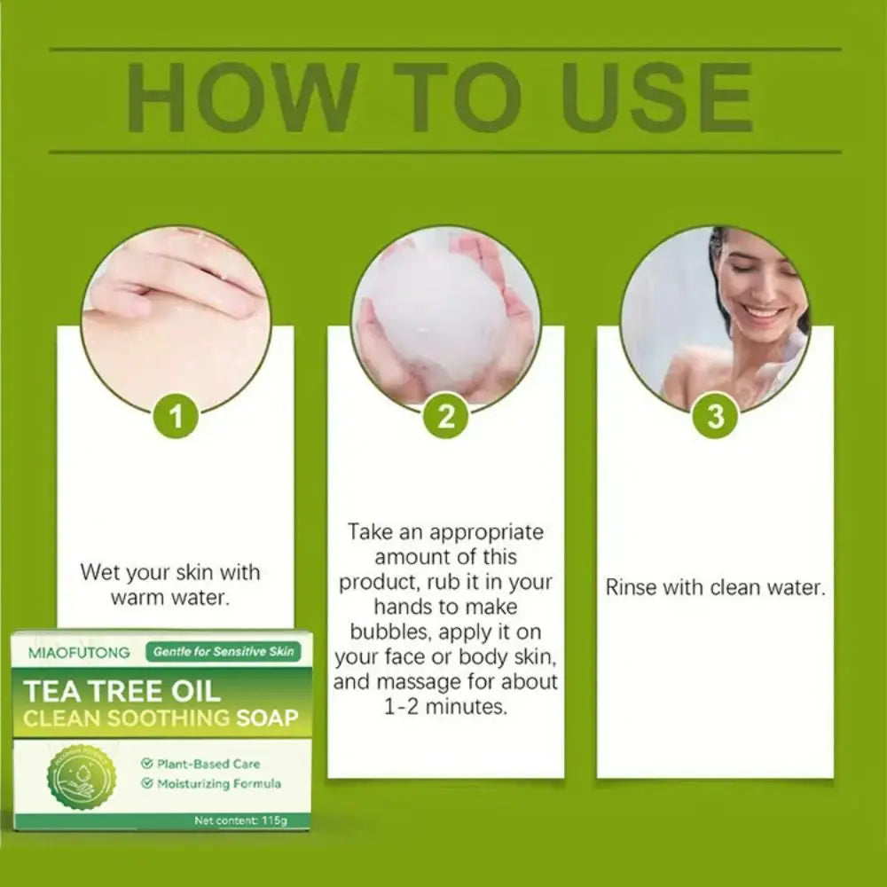 Personal Tea Tree Oil Tea Tree Soap Natural Ingredients Gentle Exfoliating Natural Soap Skin Cleaning Body Soap Daily Use